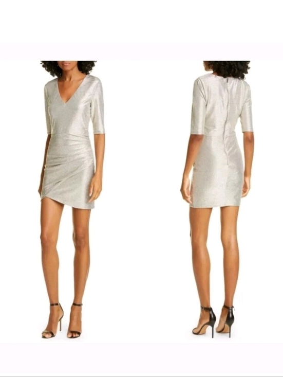 Alice + Olivia Judy dress with metallic V-Neck Mini Dress 0 New without tags. - Picture 5 of 16
